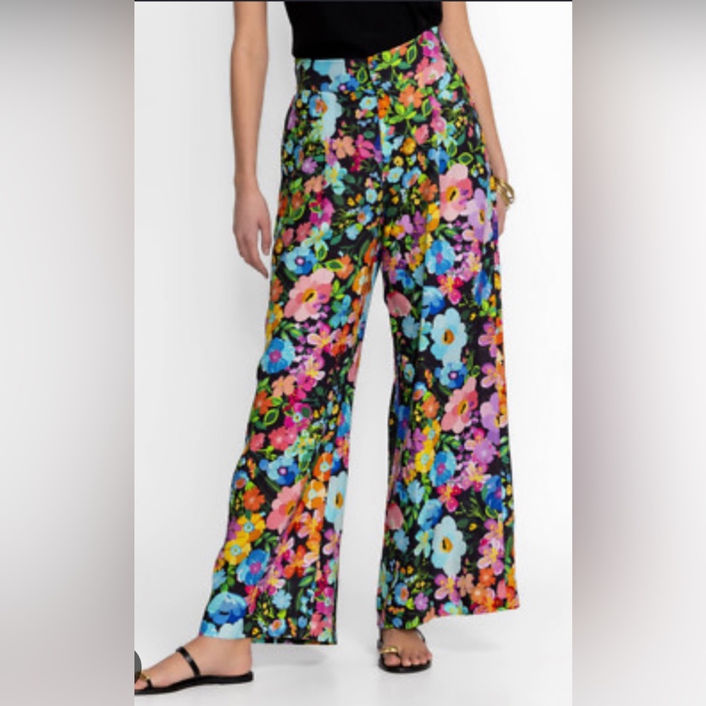 NWT $210 Johnny Was Size XXL Wild Bloom Linen Pant $149